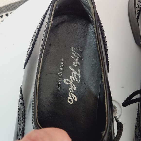 VITO RUFOLO Black Leather Wing Tip Oxfords Mens Size 8.5 M Italy main image 11